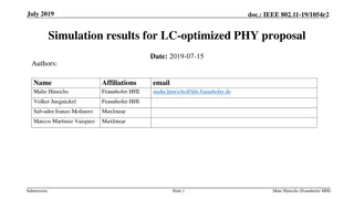 Simulation Results for LC-Optimized PHY Proposal in July 2019