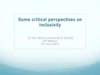 Critical Perspectives on Inclusivity in Higher Education