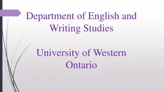 Explore English and Writing Studies at University of Western Ontario