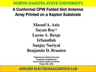 Conformal CPW Folded Slot Antenna Array on Kapton Substrate at North Dakota State University