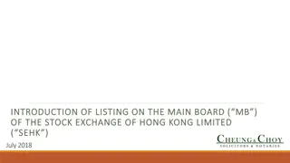 Requirements for Listing on the Main Board of SEHK, July 2018