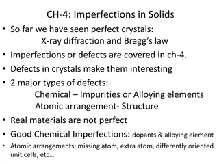 Understanding Imperfections in Solids