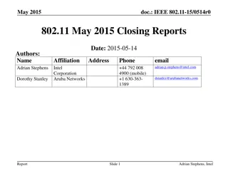 IEEE 802.11 May 2015 Closing Reports Summary