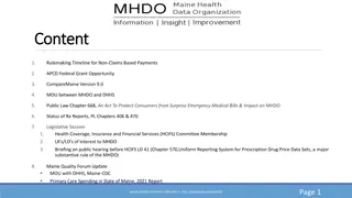 Updates on Maine Health Data Organization (MHDO) Board Meeting Discussions