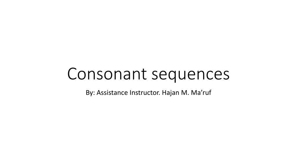 Consonant Clusters in English