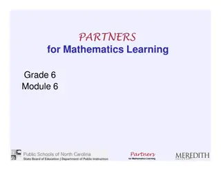 Exploring Mathematical Concepts: Grade 6 Module 6 Activities