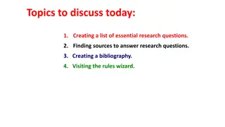 Effective Research Strategies: Questions, Sources, Bibliography, Rules