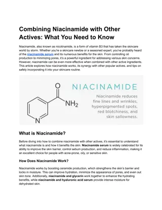 Combining Niacinamide with Other Actives