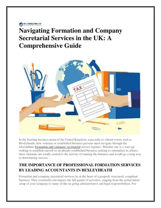 Navigating Formation and Company Secretarial Services in the UK