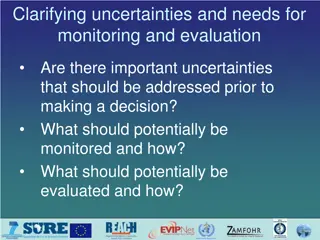 Importance of Clarifying Uncertainties and Needs for Monitoring and Evaluation