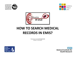 How to Search Medical Records in EMIS for StatinWISE Study