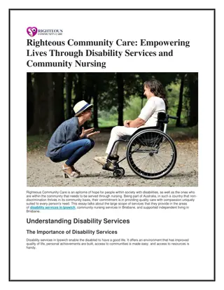 Righteous Community Care Empowering Lives Through Disability Services and Community Nursing