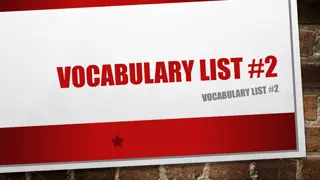 Vocabulary List #2.1 Definitions and Examples