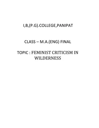 Feminist Criticism in Wilderness: Analyzing Elaine Showalter's Essay