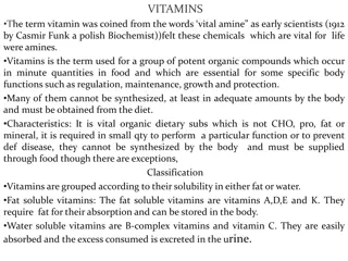 Vitamins: Essential Nutrients for Health