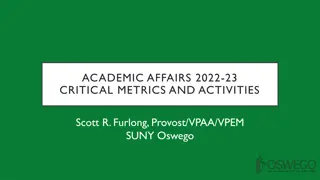 Analyzing Critical Metrics and Activities in Academic Affairs 2022-23 at SUNY Oswego