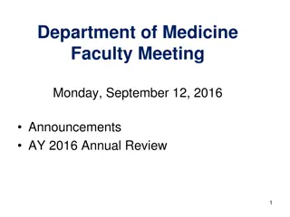 Department of Medicine Faculty Meeting Announcements - September 2016