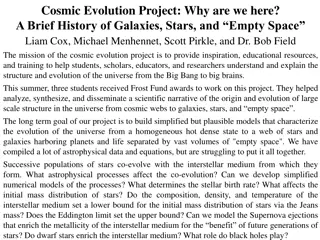 Unveiling the Cosmic Evolution: A Journey Through Galaxies, Stars, and Empty Space