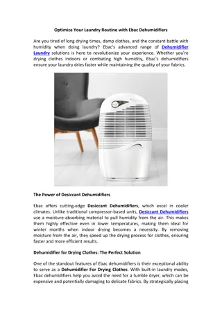 Optimize Your Laundry Routine with Ebac Dehumidifiers