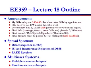 Advanced Topics in Communication Systems: Lecture 18 Overview and Final Exam Details