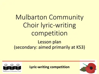 Secondary Lesson Plan: Lyric Writing Competition for KS3 Students