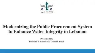 Enhancing Water Integrity: Modernizing Lebanon's Public Procurement System