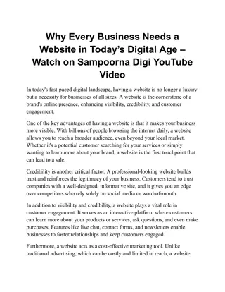 Why Every Business Needs a Website in Today’s Digital Age – Watch on Sampoorna Digi YouTube Video