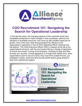 COO Recruitment 101 Navigating the Search for Operational Leadership