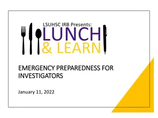 Emergency Preparedness Guidelines for Research Investigators