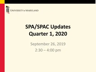 Updates and Changes in SPA/SPAC Processes