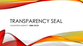 Transparency Seal Guidelines and Compliance Status FY 2018-2019