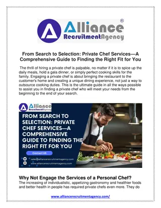 From Search to Selection Private Chef Services—A Comprehensive Guide to Finding the Right Fit for You