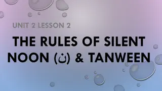 Rules of Silent Noon and Tanween in Arabic Language