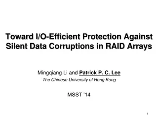 I/O-Efficient Protection Against Silent Data Corruptions in RAID Arrays