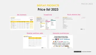 PRICES 2023: Display Products and Targeting Pricing Overview