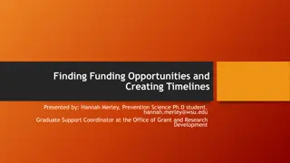 Finding Funding Opportunities and Creating Timelines for Graduate Students