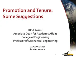 Guidelines for Promotion and Tenure Process in Academia