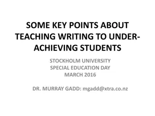 Effective Strategies for Teaching Writing to Underachieving Students