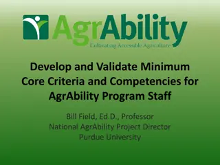 Development of Minimum Core Criteria for AgrAbility Program Staff