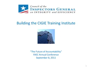 CIGIE Training Institute: Enhancing Accountability and Professionalism