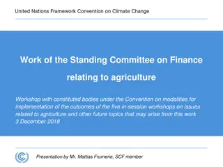 Standing Committee on Finance's Work Relating to Agriculture: Overview and Activities