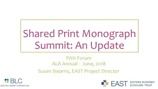 Shared Print Monograph Summit: Progress and Future Directions