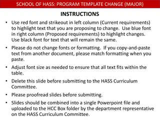 Proposed Changes to Major Program Template in School of HASS