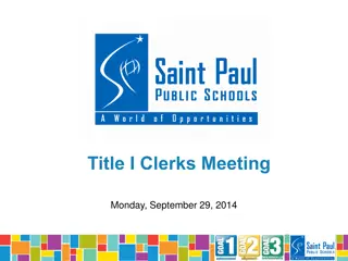 Title I Clerks Meeting - September 29, 2014