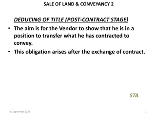 Deduction of Vendor's Title in Land Sale Contracts