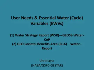 Essential Water Variables and User Needs in Water Cycle Monitoring