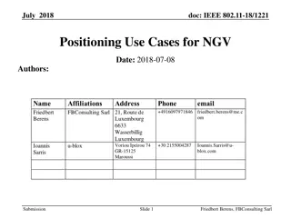 Enhanced Positioning Services for Next-Generation Vehicles (NGV)