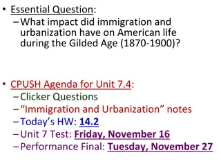 Impact of Immigration and Urbanization During the Gilded Age