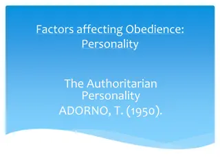 Authoritarian Personality and Obedience Factors