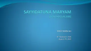 The Life of Sayyidatuna Maryam (alayhassalam) in Islam